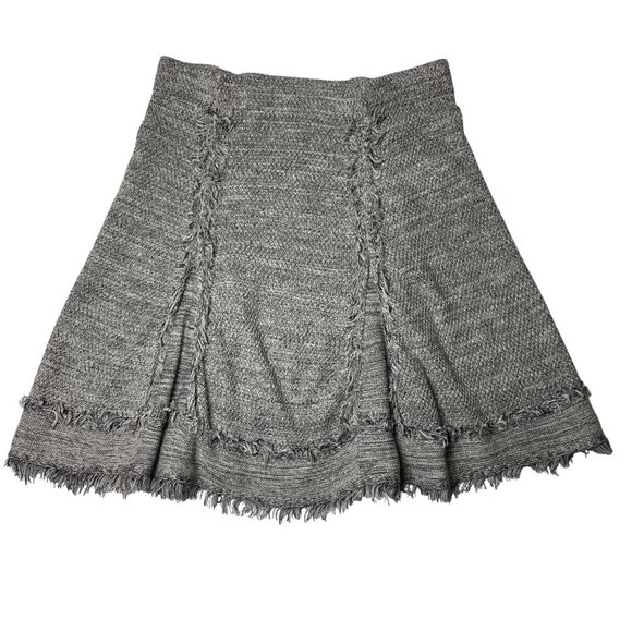 Nic + Zoe Women's Skirt Sz S  Gray Fringe Knit A-Line Women's Cotton Blend Stret - Picture 9 of 11
